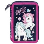 Penar cu rechizite scolare, cu 2 compartimente, Unicorn