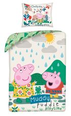 Peppa Pig, set lenjerie de pat single, 140-200 cm + 70-90 cm