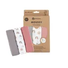 Petite&Mars, Moussy Rose Rainbows, set de scutece din muselina de bambus, 68-68 cm, 3 buc.