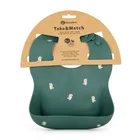 Petite&Mars, Take&Match, Dinozauri, baveta din silicon, Green Misty, 6m+