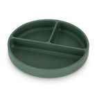 Petite&Mars, Take&Match, farfurie din silicon cu separatoare, rotunda, Green Misty, 6m+