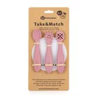 Petite&Mars, Take&Match, set de lingurite din silicon pentru invatarea hranirii, Dusty Rose, 6 luni+, 3 buc.