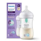 Philips Avent, Natural, Response, biberon cu ventil Air Free, 260 ml, 1 luni+, elefant, SCY673/81