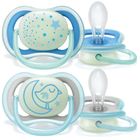 Philips Avent, Ultra Air, Night, suzeta, albastru, 6-18 luni, 2 buc., SCF376/21