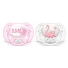 Philips Avent, Ultra Soft, Girl, suzeta, 0-6 luni, 2 buc., SCF222/02