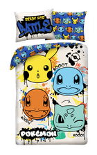 Pokemon, set lenjerie de pat single, din microfibra, 140-200 cm