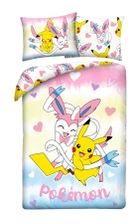 Pokemon, set lenjerie de pat single, microfibra, 140-200 cm