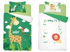Safari, set lenjerie de pat single, verde, 120-90 cm