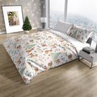 Scandic Limited, Animale din padure, Iarna, set lenjerie de pat single, 140-200 cm