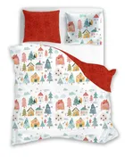 Scandic, Orasul Acuarelei, set lenjerie de pat, 3 piese, 160-200 cm