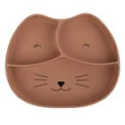 Smiki, Pisica, farfurie compartimentata din silicon, maro