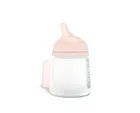 Suavinex, Zero Zero, biberon, tetina din silicon, debit lenta, suplimentarea alaptarii la san, 180 ml