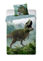 T-Rex, set lenjerie de pat single, verde, 140-200 cm
