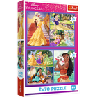 Trefl, Disney Princess, puzzle, 2-70 piese