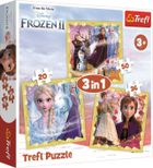Trefl, Frozen 2, Puterea Annei si a lui Elsa, puzzle 3in1, 106 piese