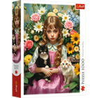 Trefl, Girl with a Cat, puzzle, 1000 piese