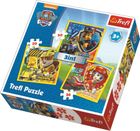 Trefl, Paw Patrol, Marshall, Rubble and Chase, puzzle 3in1, 106 piese