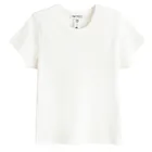 Tricou basic alb din bumbac pieptanat NOWEAR