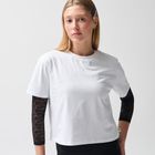 Tricou cropp alb din bumbac pieptanat NOWEAR