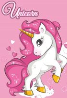 Unicorn, patura din fleece, roz, 100-140 cm