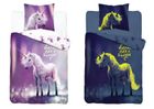 Unicorn, set lenjerie de pat single, fluo, 140-200 cm