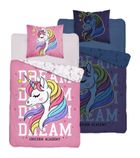 Unicorn, set lenjerie de pat single, fluo, 160-200 cm