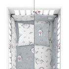 Unicorni, set lenjerie de pat si aparatori patut, 3 piese, gri, 90-120 cm