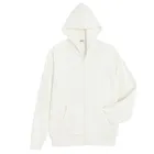 Hanorac oversize alb cu fermoar NOWEAR