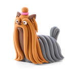 Hey Clay, Dog Story, set creativ, 15 cutii de plastilina