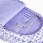 Kayokki, ghiozdan, 2 compartimente, carouri, alb-violet