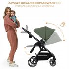 Kinderkraft, Yoxi, Mink Pro, carucior multifunctional 3 in 1, Mystic Green