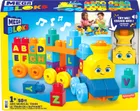 Mega Bloks, Trenul muzical ABC, set de constructie, 50 piese