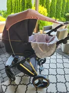 MimiNu, baldachin pentru carucior, protectie de soare, muselina de bumbac, roz