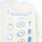 Tricou alb cu croiala relaxed S.W.Smiley NOWEAR