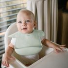 BabyOno, Baveta din silicon cu inchidere reglabila, menta verde