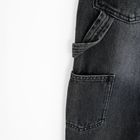 Blugi ajustabili cenusii-negri cu croiala super baggy unisex NOWEAR