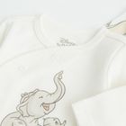 Cool Club, Set pentru bebelusi, Caciula, Esarfa, Pijama tip salopeta, Body cu maneca lunga, Bluza cu capse, Pantaloni cu botosei, ecru, imprimeu Dumbo