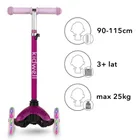 Kidwell, Uno, trotineta cu 3 roti LED, roz