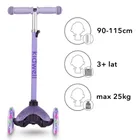 Kidwell, Uno, trotineta cu 3 roti LED, violet
