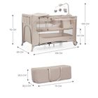 Kinderkraft, Joy 2, patut de volaj cu accesorii, 3in1, Beige