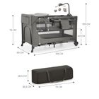 Kinderkraft, Joy 2, patut de volaj cu accesorii, 3in1, Dark Grey