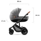 Kinderkraft, Prime, carucior multifunctional 2in1, gri + geanta Mommy Bag