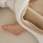 BabyOno, Paturica de iarna pentru bebelusi, bumbac + captuseala sherpa, bej, 75-100 cm