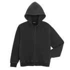 Hanorac oversize negru cu fermoar NOWEAR