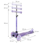 Kidwell, Uno, trotineta cu 3 roti LED, violet