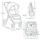 Lionelo, Mika Plus, carucior multifunctional, 2in1, Green Olive