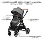 Kinderkraft, Esme, carucior multifunctional 3in1, Moonlight Grey