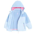 Cool Club, Geaca de ploaie cu gluga pentru fete, 3in1, Bluza polar cu fermoar, albastru