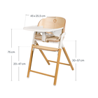 Lionelo, Celia, scaun multifunctional din lemn 3in1, White Natural Wood