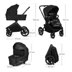 Lionelo, Freya, carucior multifunctional 3in1, Black Onyx